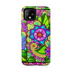 Floral Fantasy iPhone and Google Pixel Case in Bright Green Palette