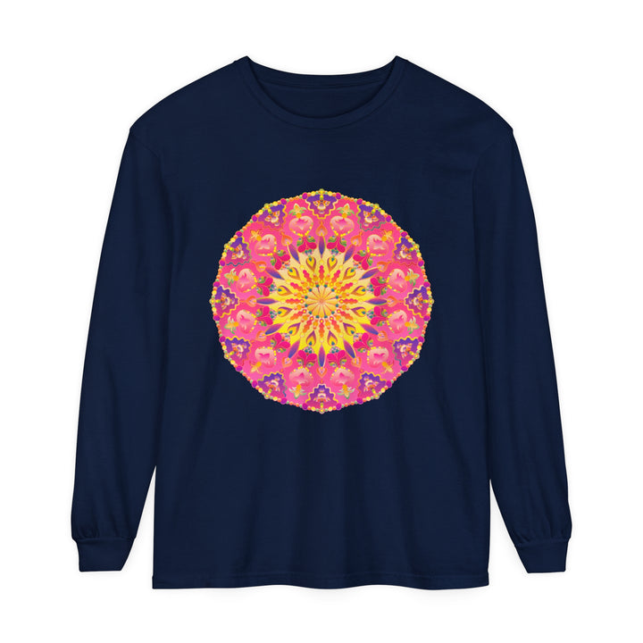 Colorful and intricate mandala design long sleeve t-shirt for men and women