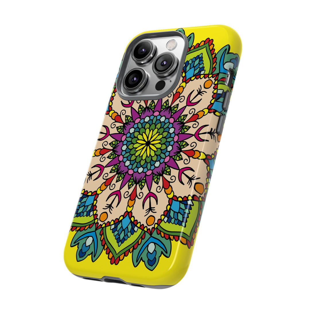 Intricate Floral Yellow Phone Case for Bold Protection and Style