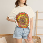 Sunburst Mandala T-Shirt — Vibrant Floral Boho Graphic Tee