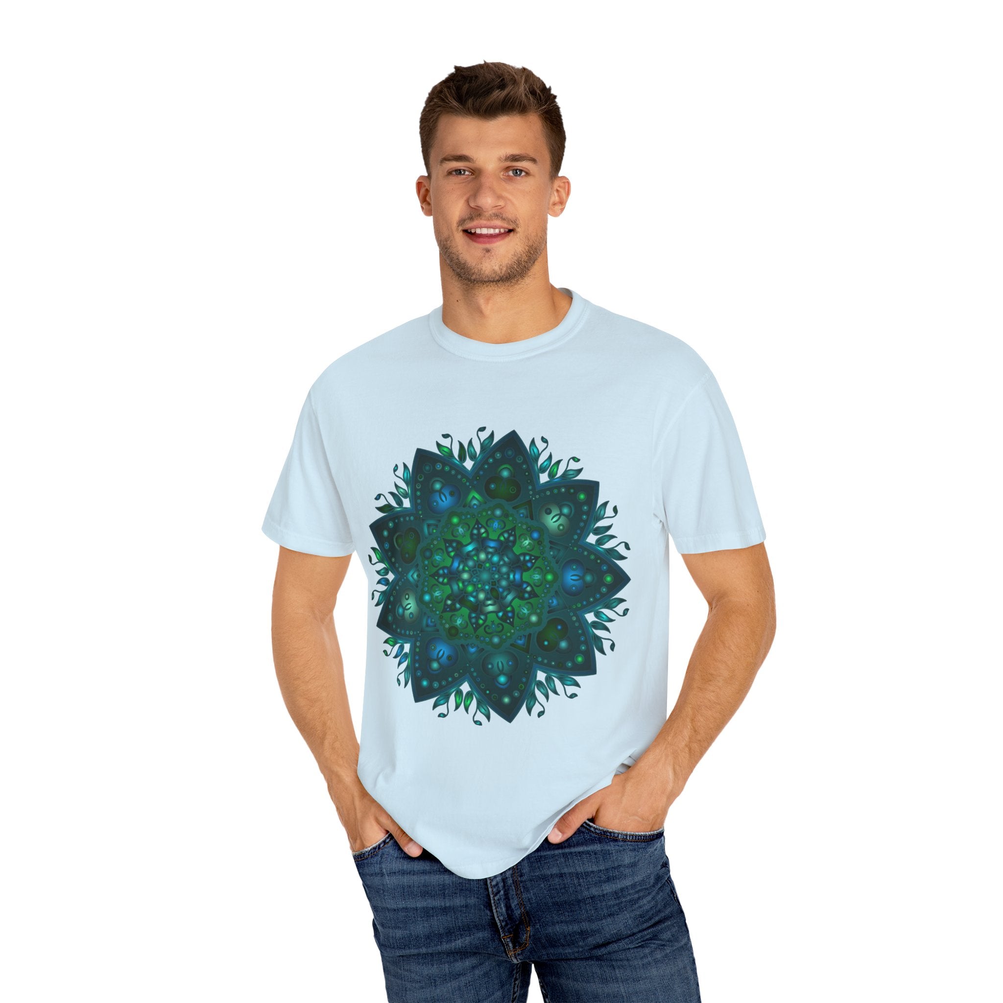 Intricate Mandala T-Shirt featuring a unique hand-drawn design, perfect for both men and women