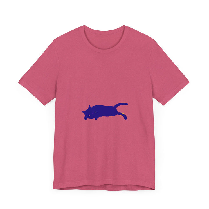 Black Cat Mystery soft watercolor t-shirt featuring a whimsical feline design