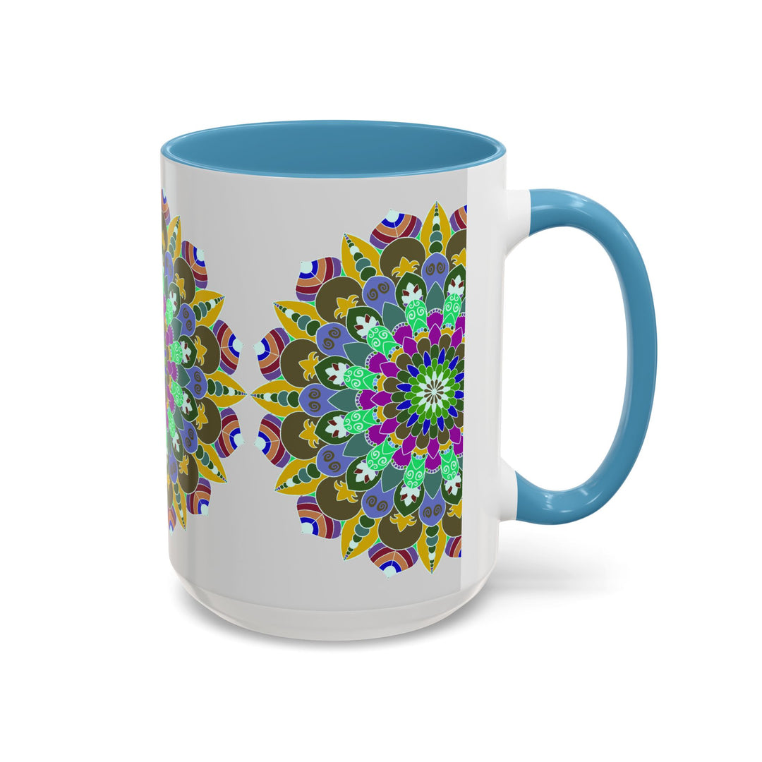 A beautiful and vibrant Mandala Art Mug, featuring intricate designs in a variety of bright and calming colors Perfect for enjoying a peaceful and serene cup of coffee or tea