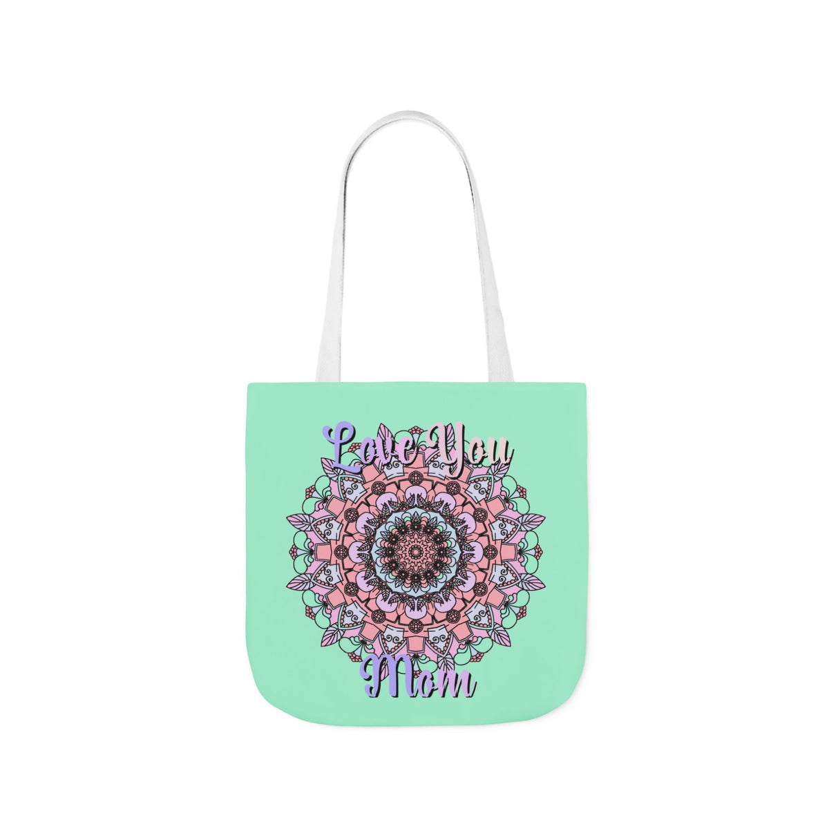 Mandala 'Love You Mom' Canvas Tote — Floral Mother's Day Gift Bag