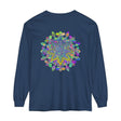 Vibrant and intricate mandala design on a long sleeve unisex t-shirt