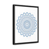 Vertical frame steel blue Mandala handmade art gallery canvas wraps with intricate design