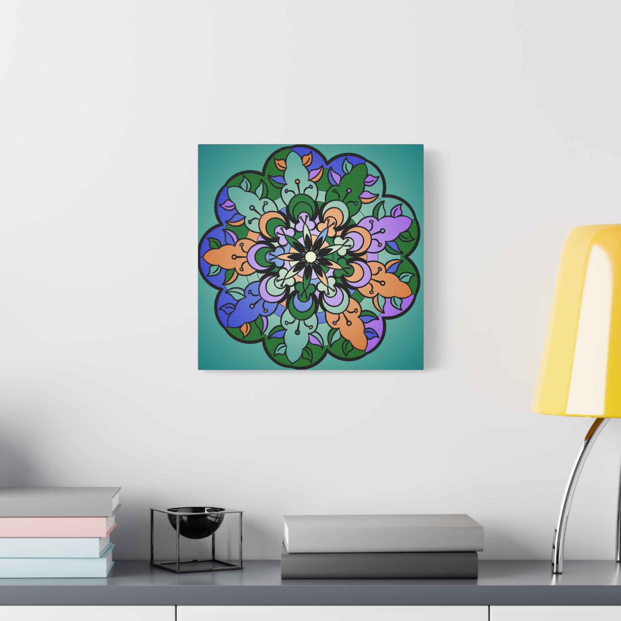 Floral Mandala Matte Canvas Wall Art