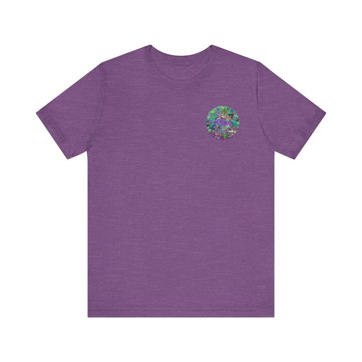 Colorful mandala design t-shirt promoting spiritual peace and harmony