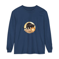 A black cat and crescent moon against a starry night sky t-shirt