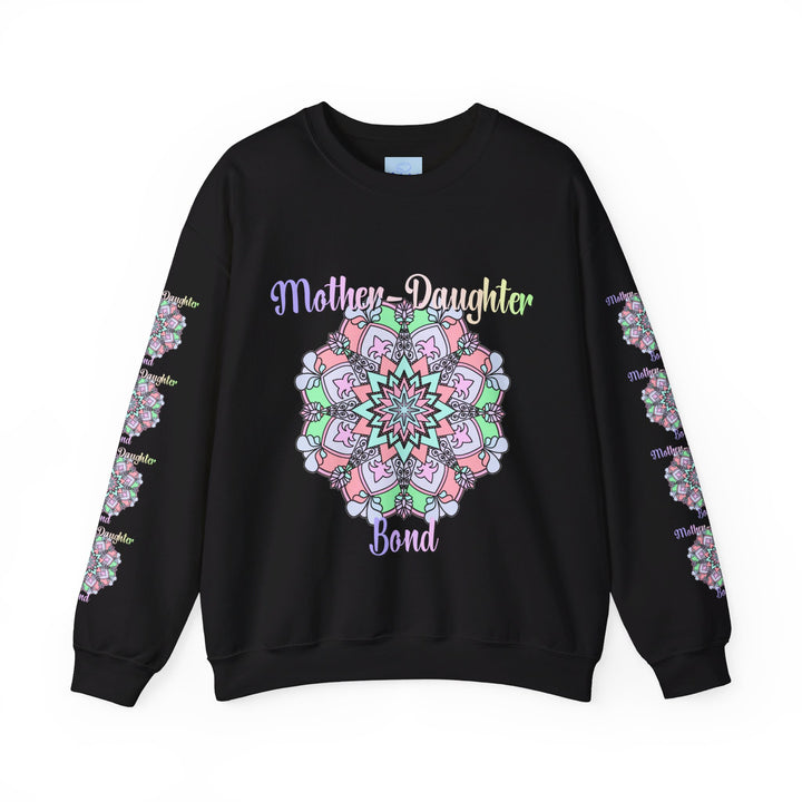 Mother and daughter embracing on a cozy unisex crewneck sweatshirt, perfect for celebrating mom's birthday with a thoughtful and sentimental gift