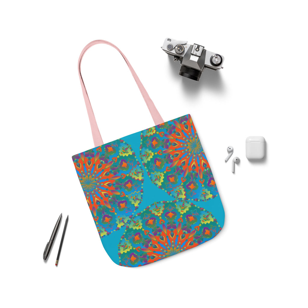 Canvas Tote Bag in Bright Tropical Colors for Summer Fun