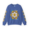 Colorful handmade sweatshirt with intricate mandala pattern