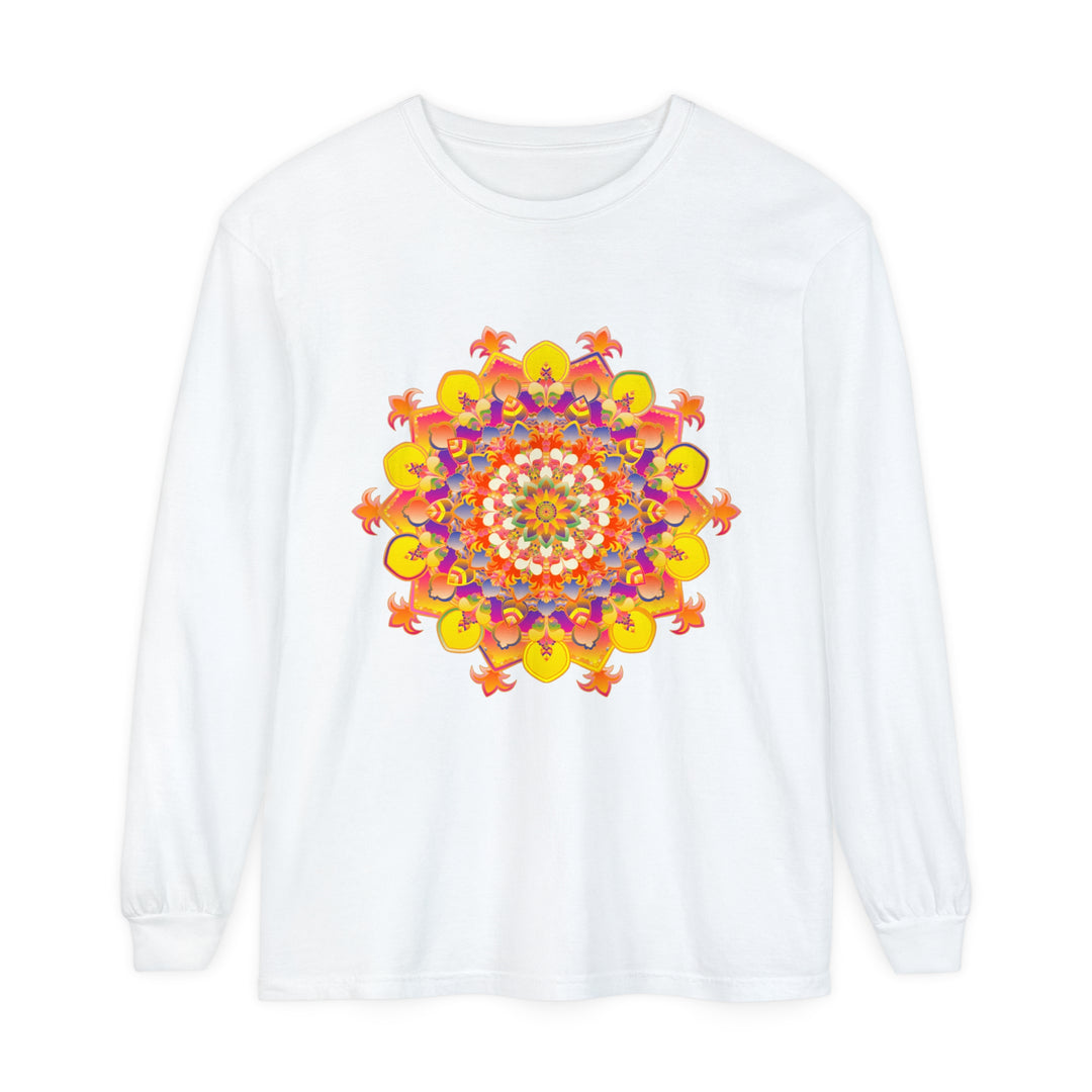 Colorful and intricately designed mandala long sleeve t-shirt for men and women