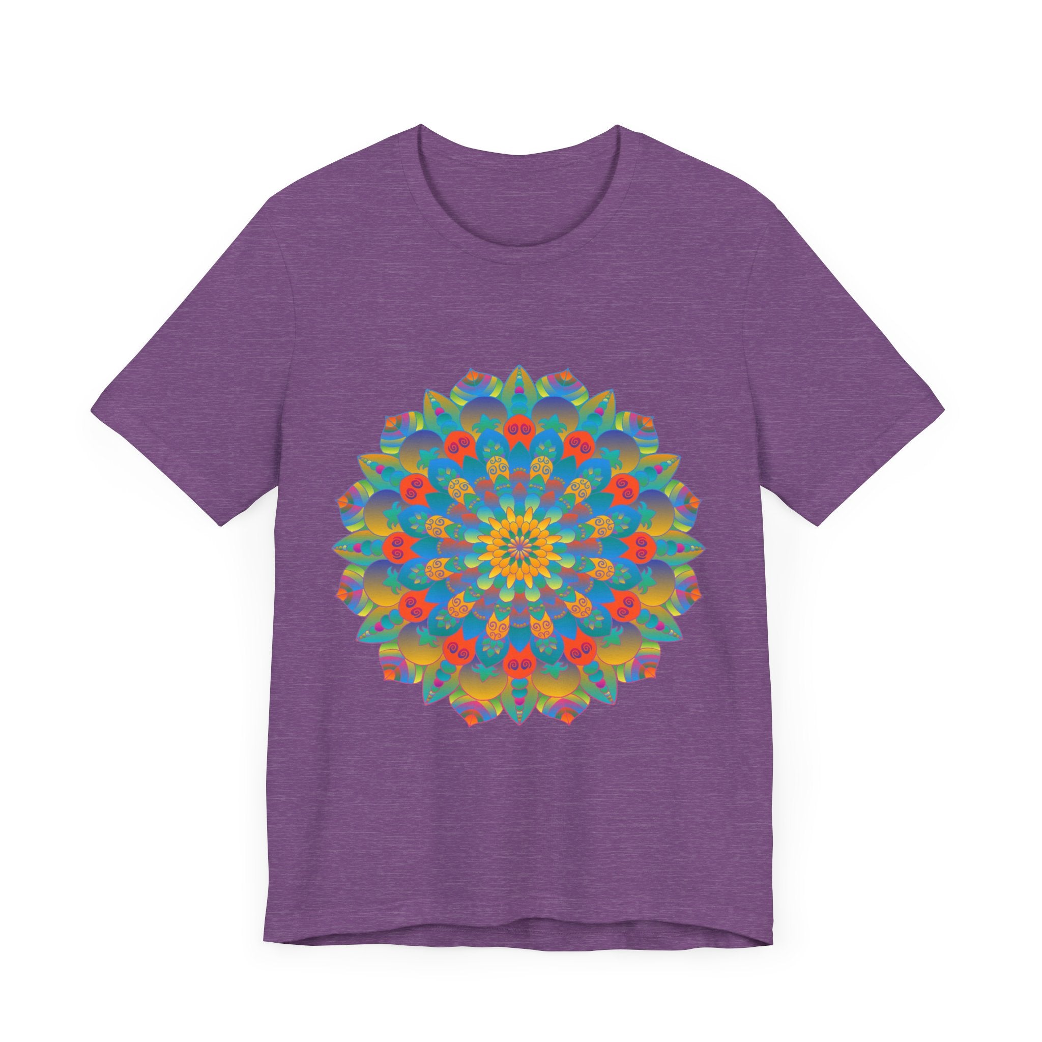 Vibrant Mandala Tee with an Intricate Design featuring a colorful and detailed mandala pattern perfect for bohemian style fashion