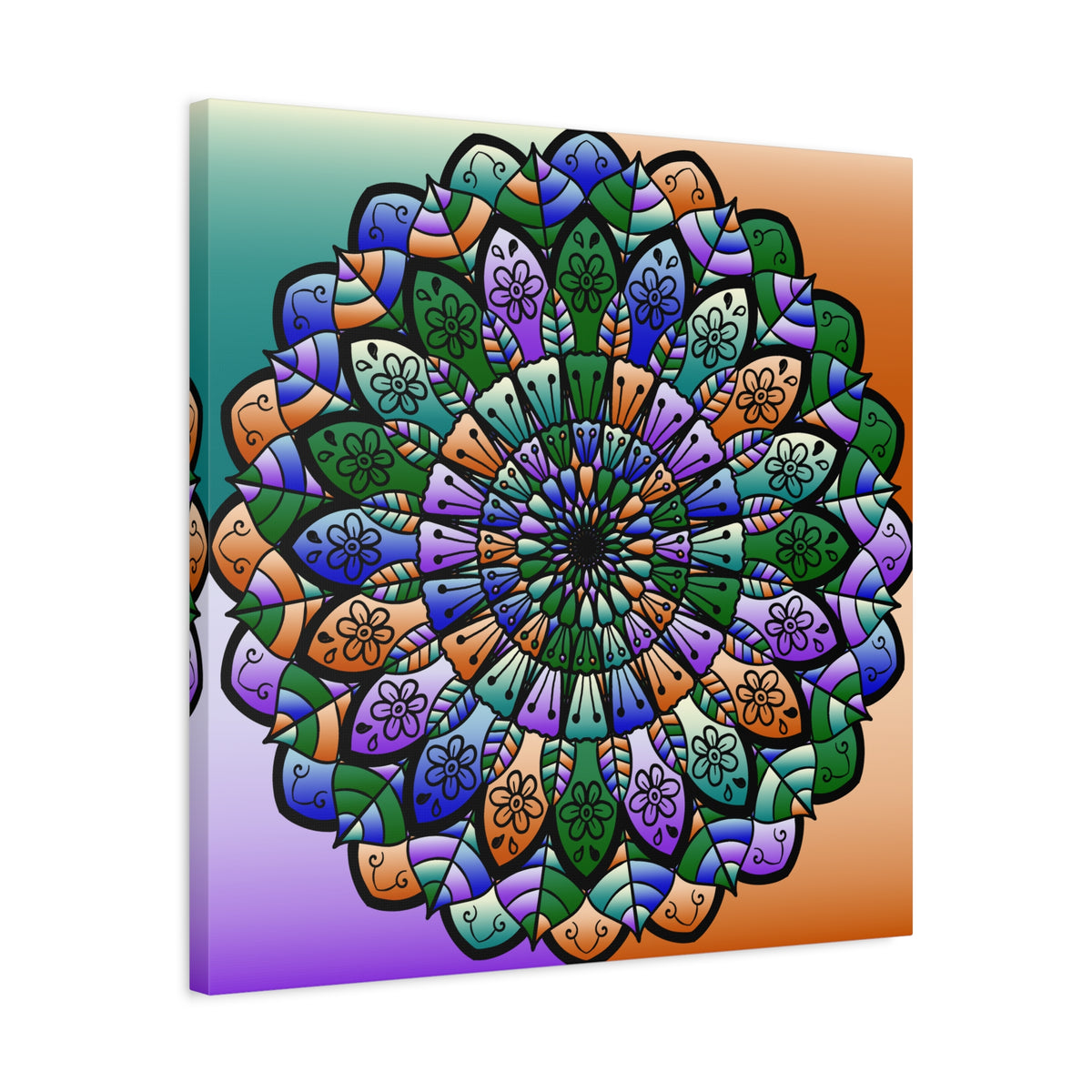 Colorful Mandala Wall Canvas — Stretched Matte Art