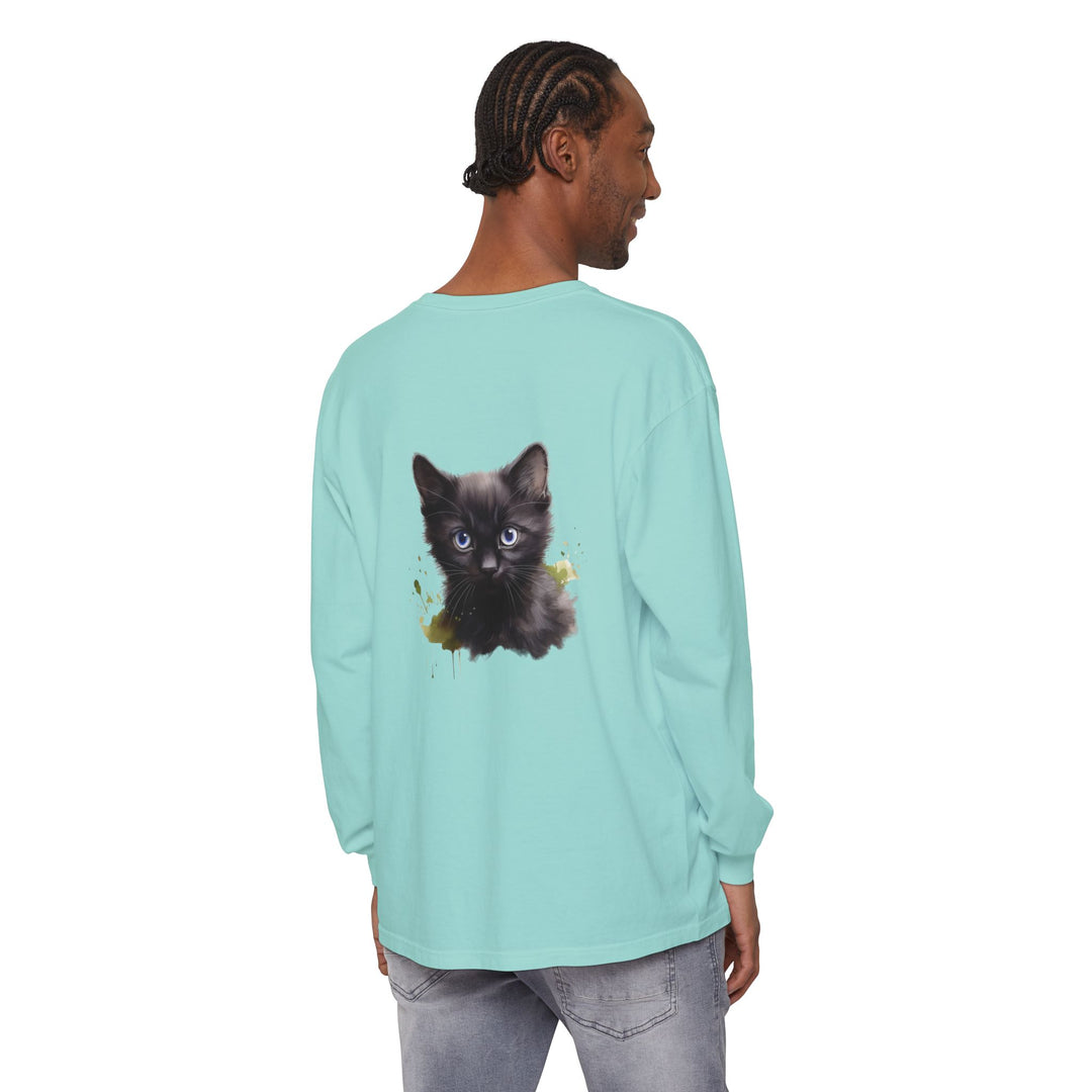 Mystische schwarze Katze – Langarm-T-Shirt
