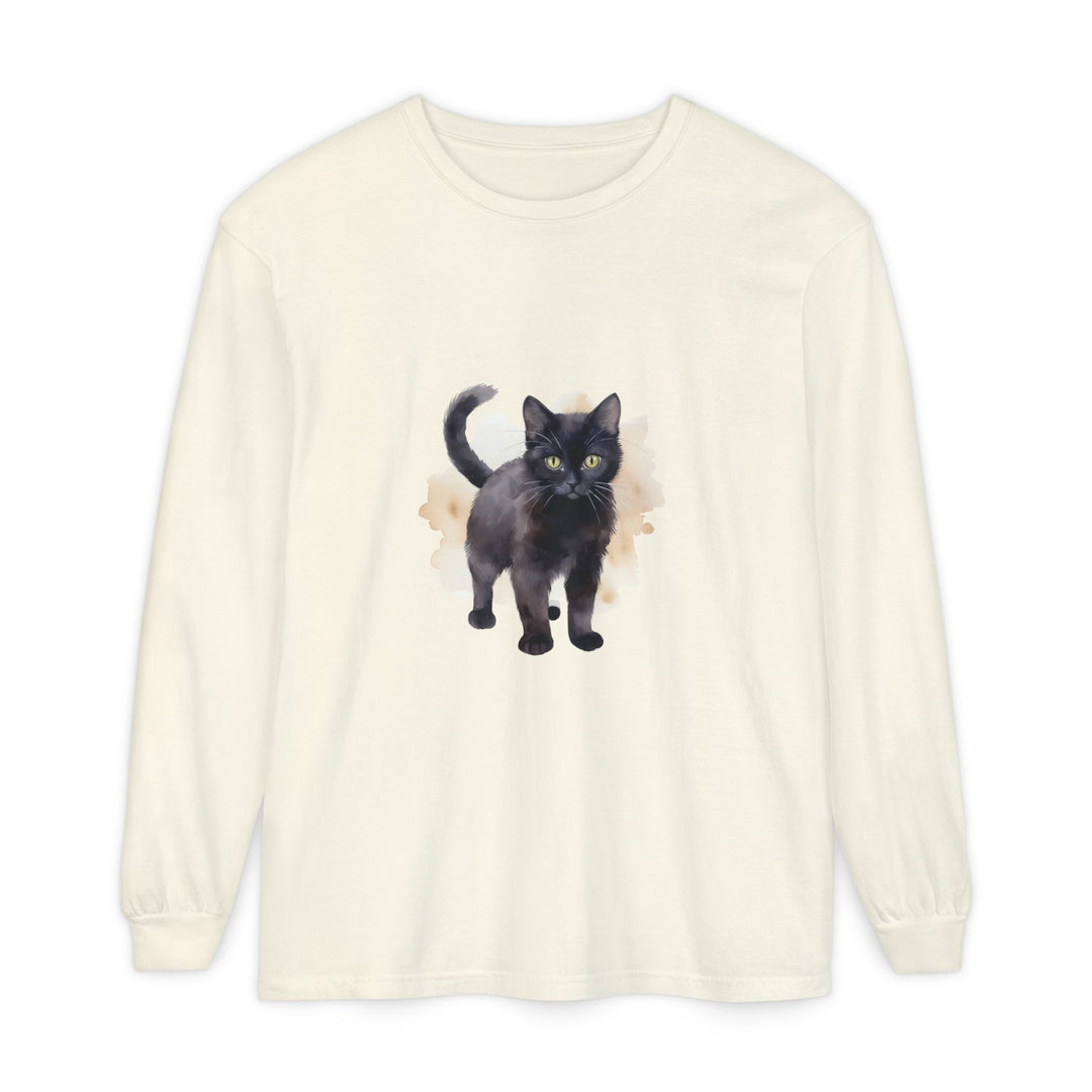 Black Cat Watercolor - Unisex Long Sleeve Tee