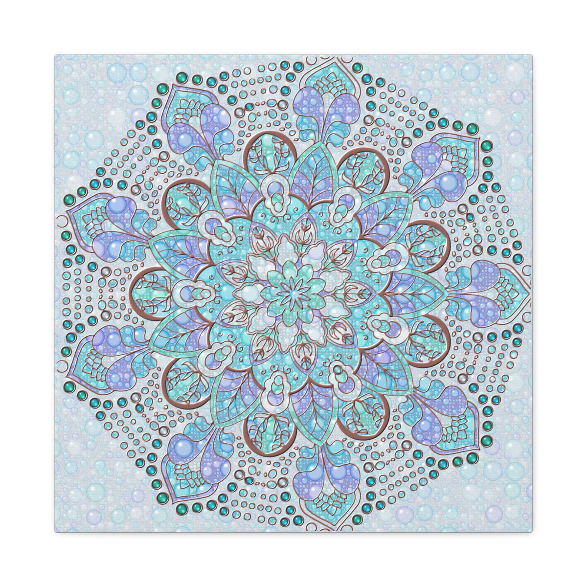 Mandala Canvas Wall Art – Blue and Purple Boho Meditation Decor