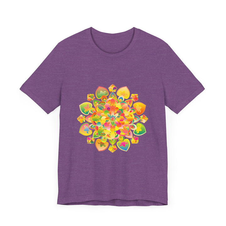 Colorful and intricate psychedelic mandala tee with vibrant and trippy design