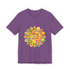 Colorful and intricate psychedelic mandala tee with vibrant and trippy design