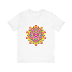 Vibrant Mandala Tee featuring a colorful floral design with intricate patterns and bright, eye-catching hues, perfect for adding a pop of color to any outfit