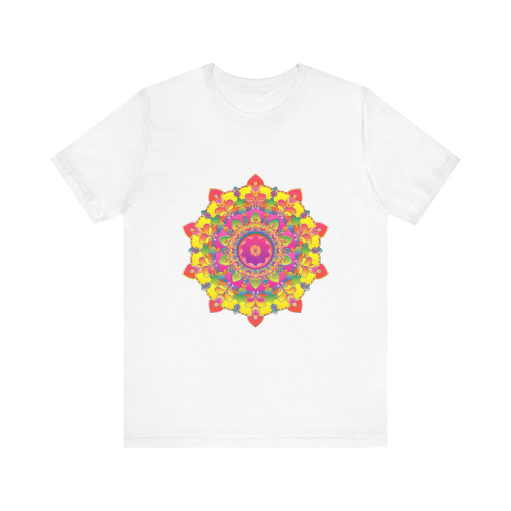 Vibrant Mandala Tee featuring a colorful floral design with intricate patterns and bright, eye-catching hues, perfect for adding a pop of color to any outfit