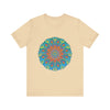 Vibrant and intricate rainbow mandala tee with beautiful and colorful design