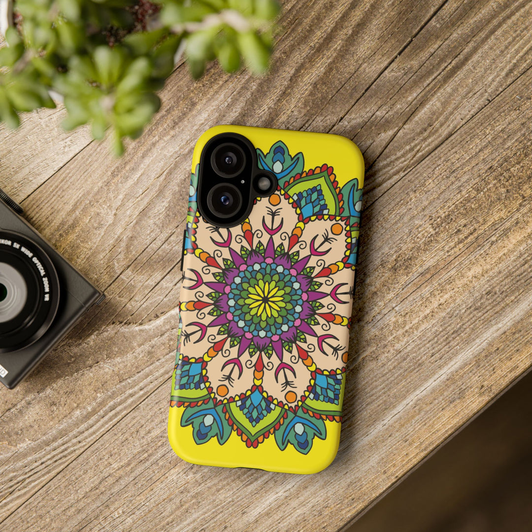 Intricate Floral Yellow Phone Case for Bold Protection and Style