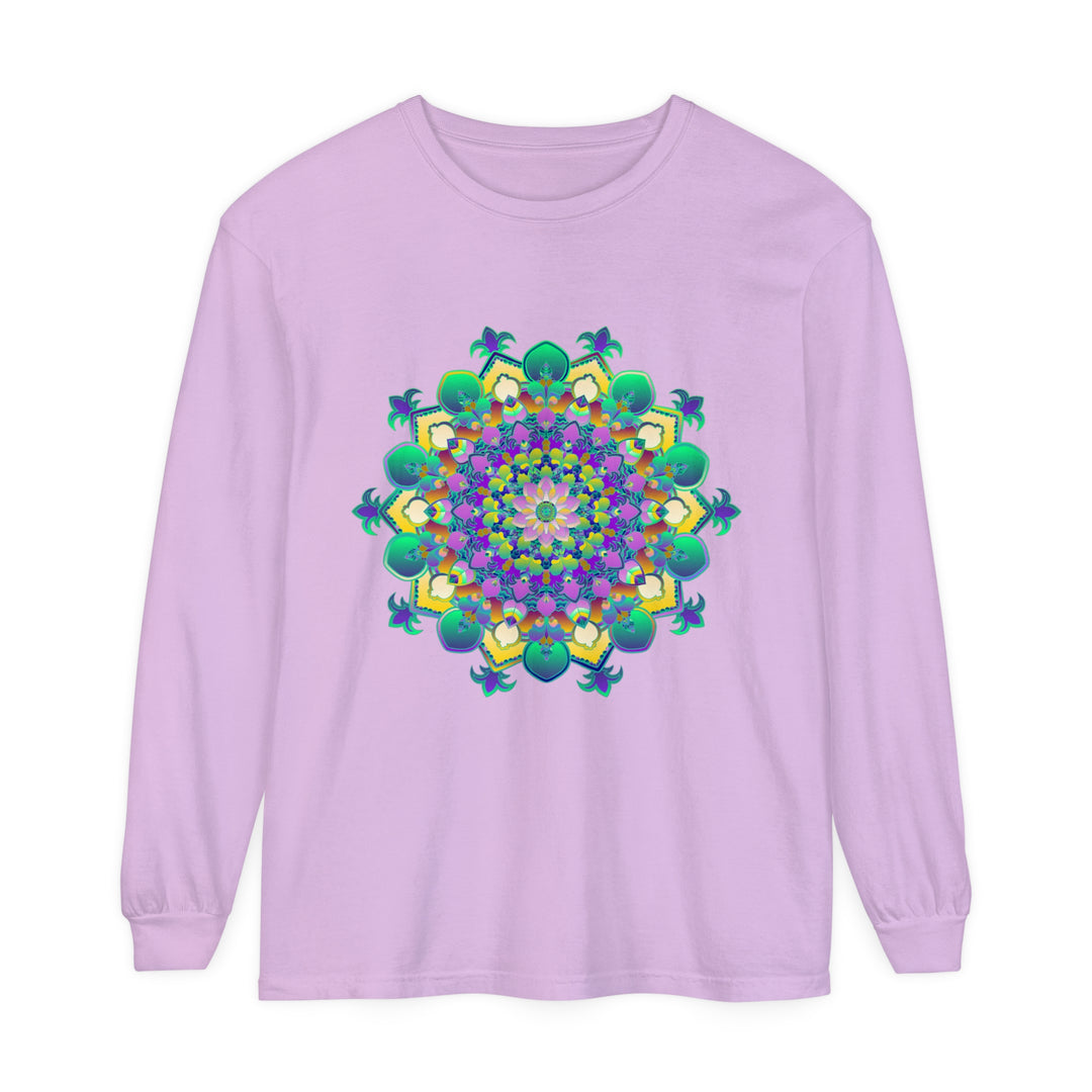 Intricate Mandala Long Sleeve T-Shirt, featuring a detailed mandala design on the front, perfect for casual wear