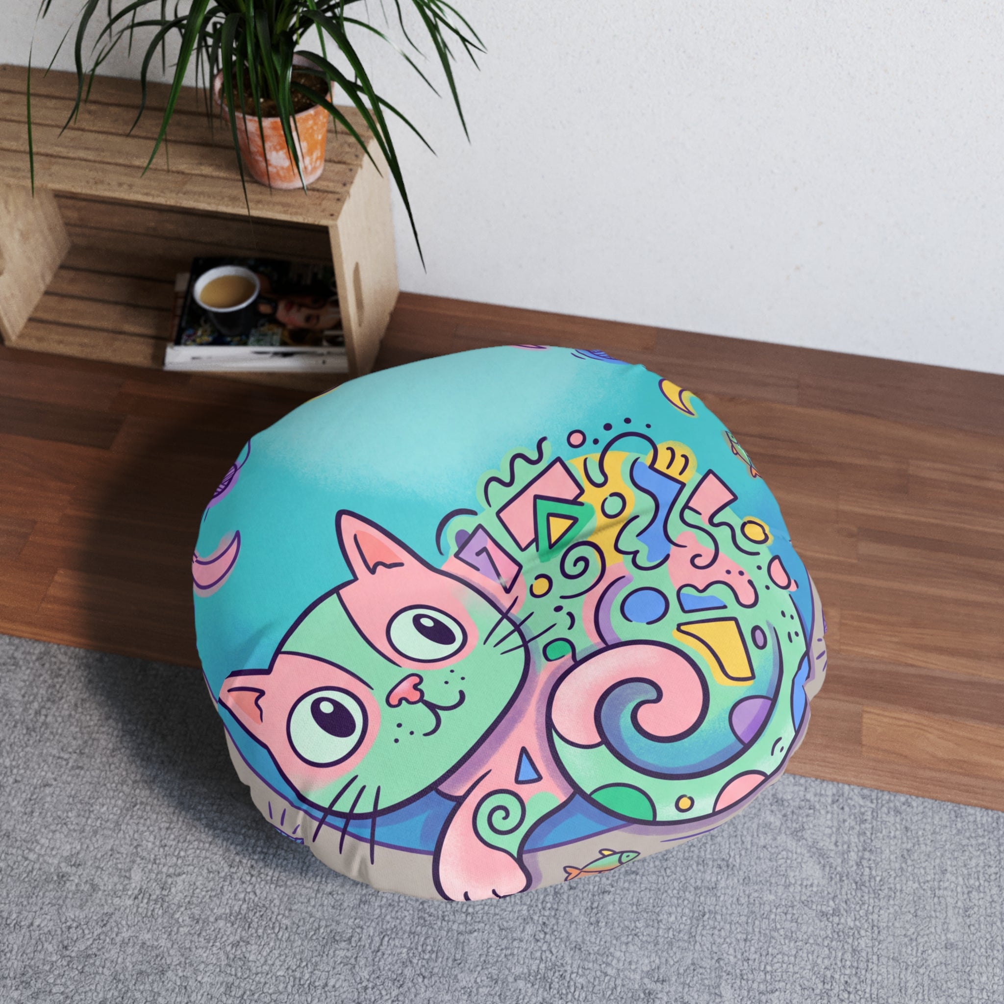 Surreal Cat Daydream Floor Pillow