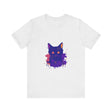 Black Cat Mystery - Abstract Art T-Shirt featuring a whimsical and mysterious black cat design on a high-quality, comfortable t-shirt