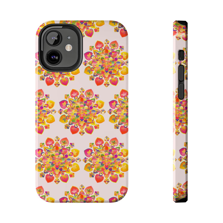 Phone Case - Hand-Drawn Mandala Art - Light Pink Long Description 11