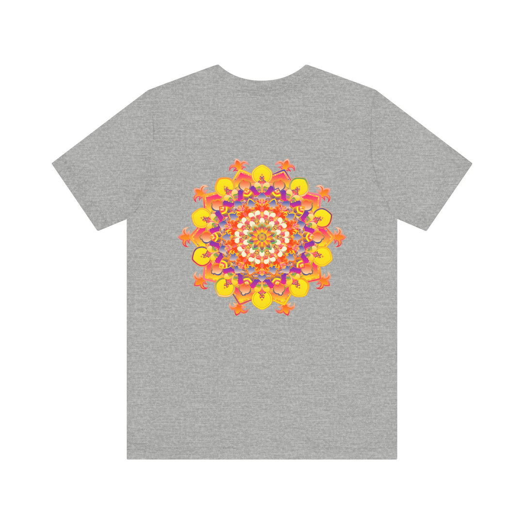 Colorful Mandala Tee featuring spiritual symbols promoting inner balance