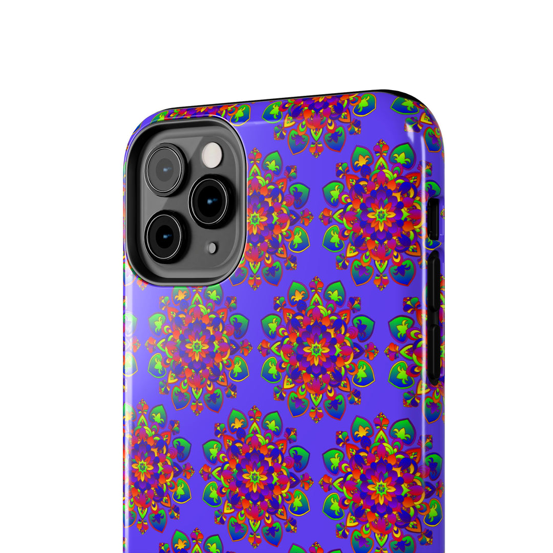 Tiled Hand Drawn Mandala Rainbow Phone Case - Standard alt text 5