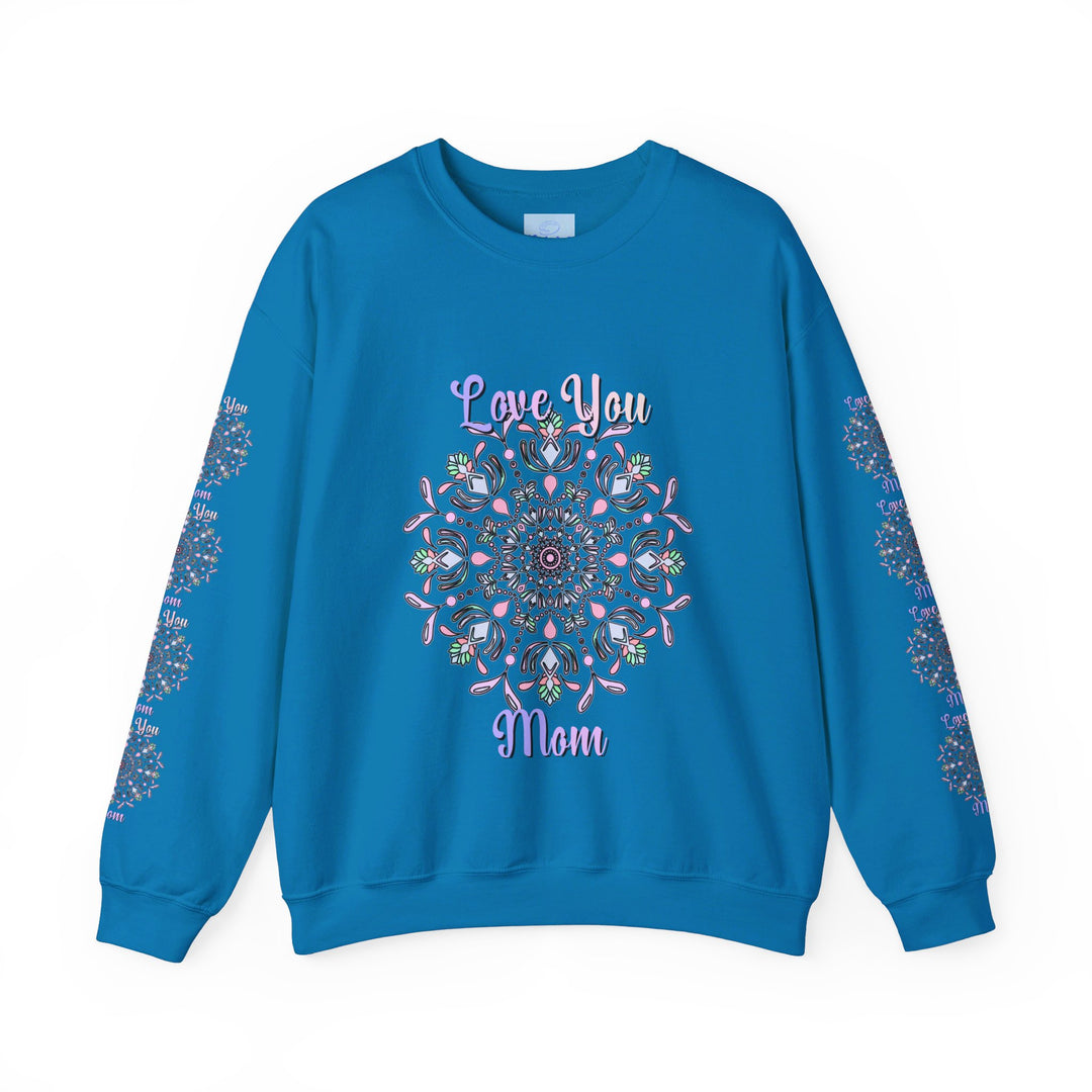 Cozy and stylish unisex crewneck sweatshirt with 'Love You Mom' design, perfect birthday gift for any mom to show appreciation and love