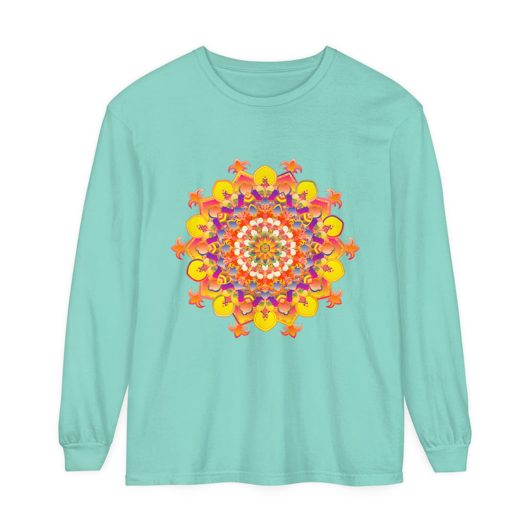 Colorful and intricate mandala design long sleeve t-shirt for all genders