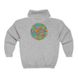  Hoodie showcasing a colorful mandala design symbolizing peace and tranquility