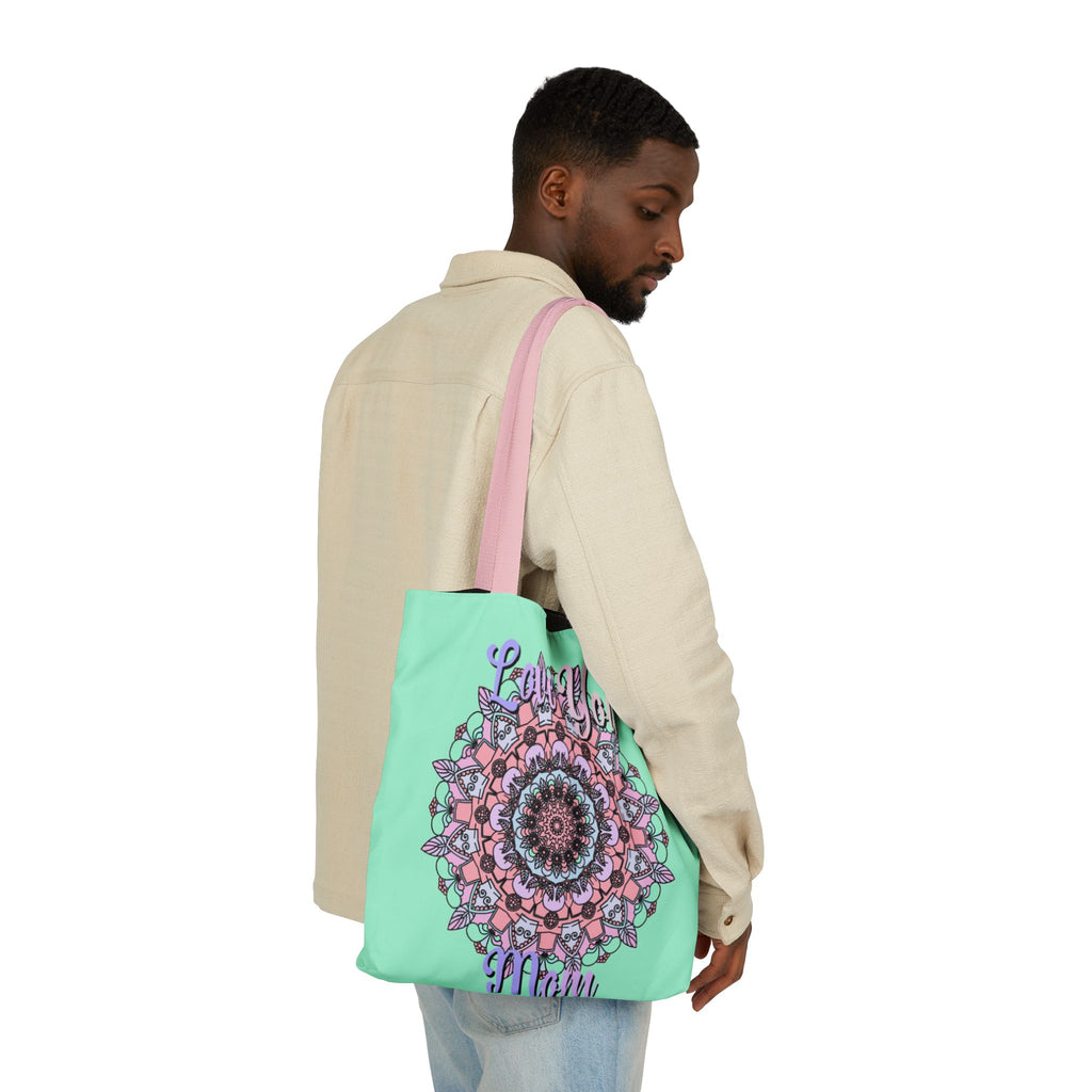 Mandala 'Love You Mom' Canvas Tote — Floral Mother's Day Gift Bag