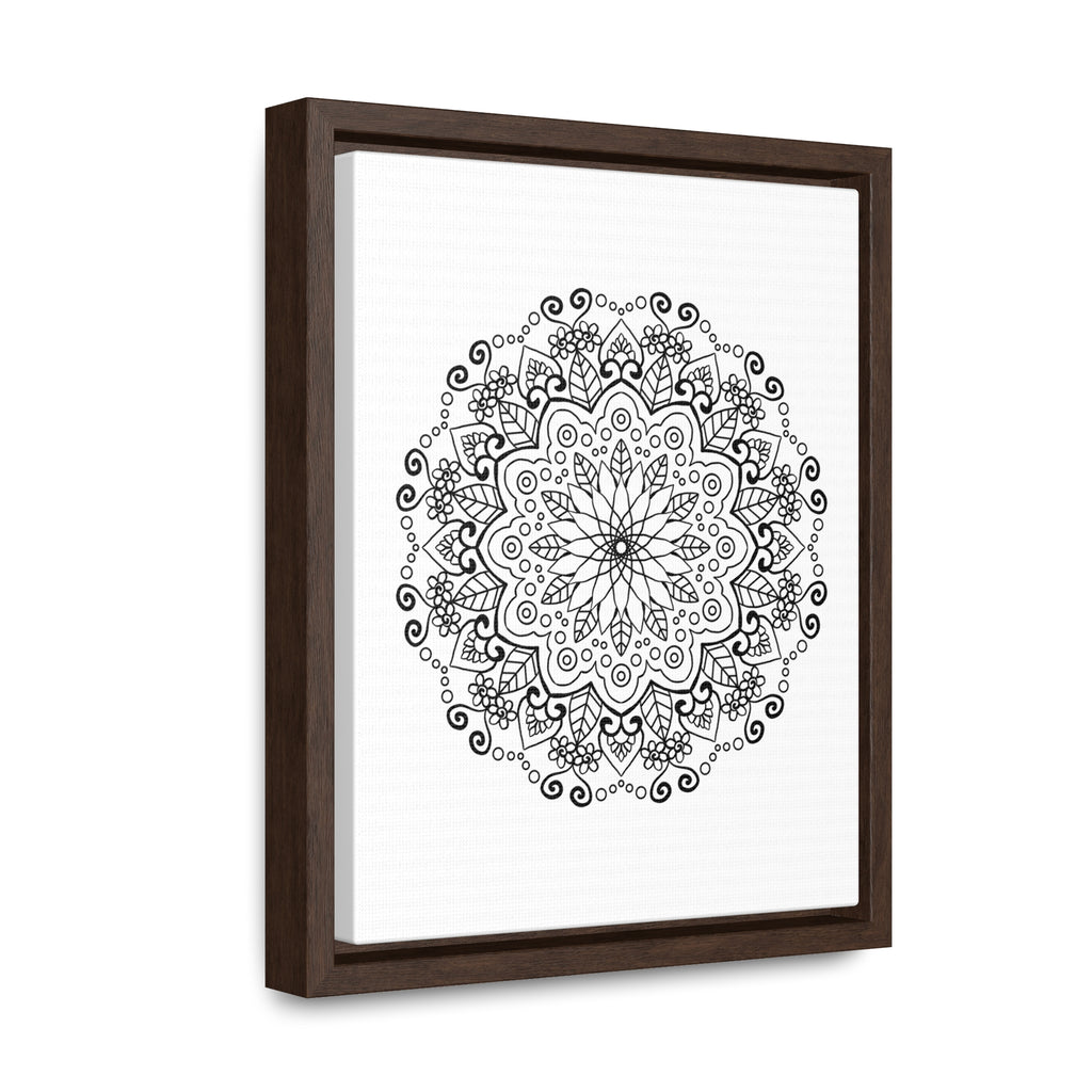 Handcrafted black and white mandala art on gallery canvas wraps