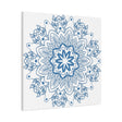 Handmade steel blue mandala design wall art on matte canvas
