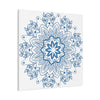 Handmade steel blue mandala design wall art on matte canvas