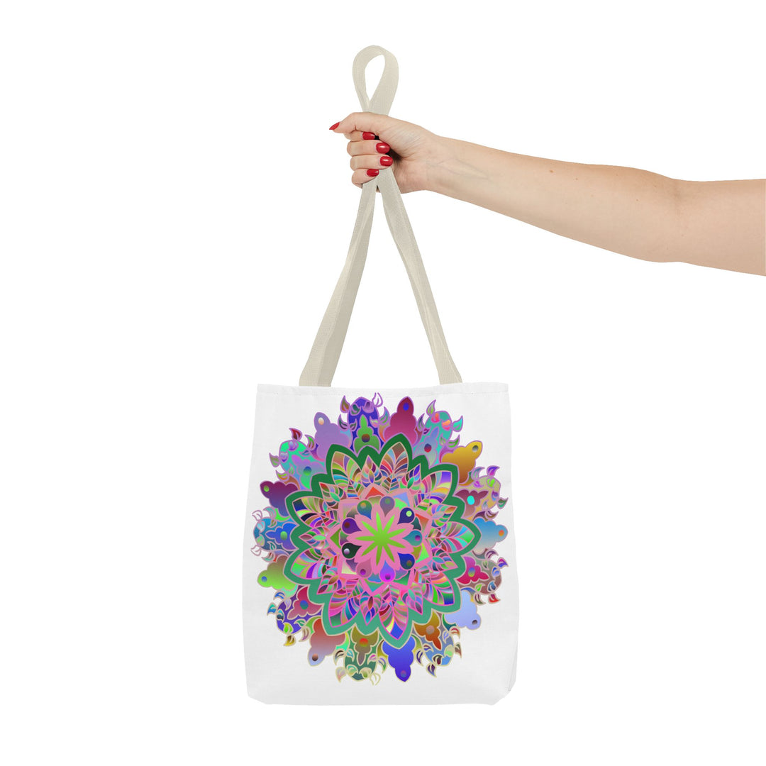 Stylish and colorful mandala tote bag perfect for carrying everyday essentials