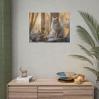 Rolled Poster — Serene Longhair Cat on Window Sill | Cozy Home Wall Art