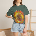 Sunburst Mandala T-Shirt — Vibrant Floral Boho Graphic Tee