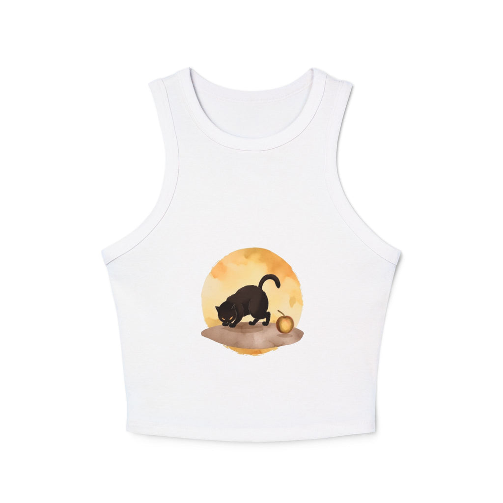 Women's Black Cat & Moon Racerback Tank Top with comfortable fit