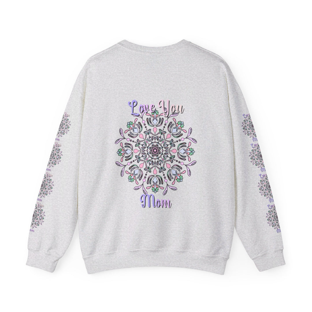 Cozy and stylish unisex crewneck sweatshirt with 'Love You Mom' design