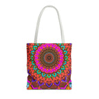 Colorful Mandala Tote Bag – Boho Psychedelic All-Over Print