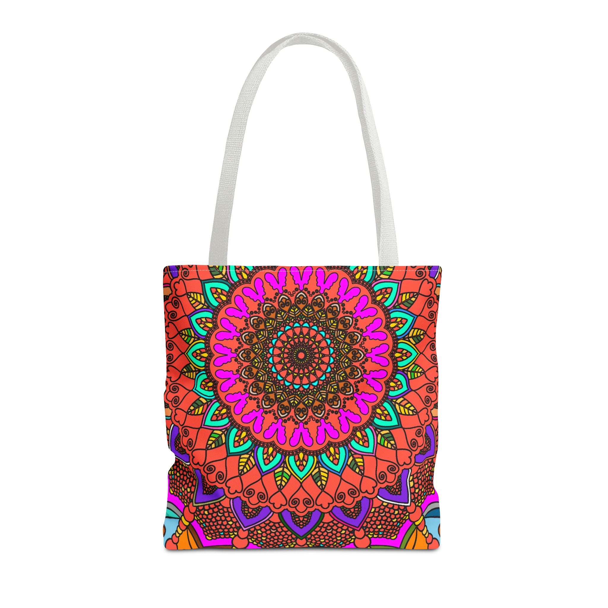 Borsa tote con mandala colorati – Stampa all-over in stile boho psichedelico