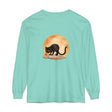 Black Cat & Moon Halloween T-Shirt with spooky design for October festivities