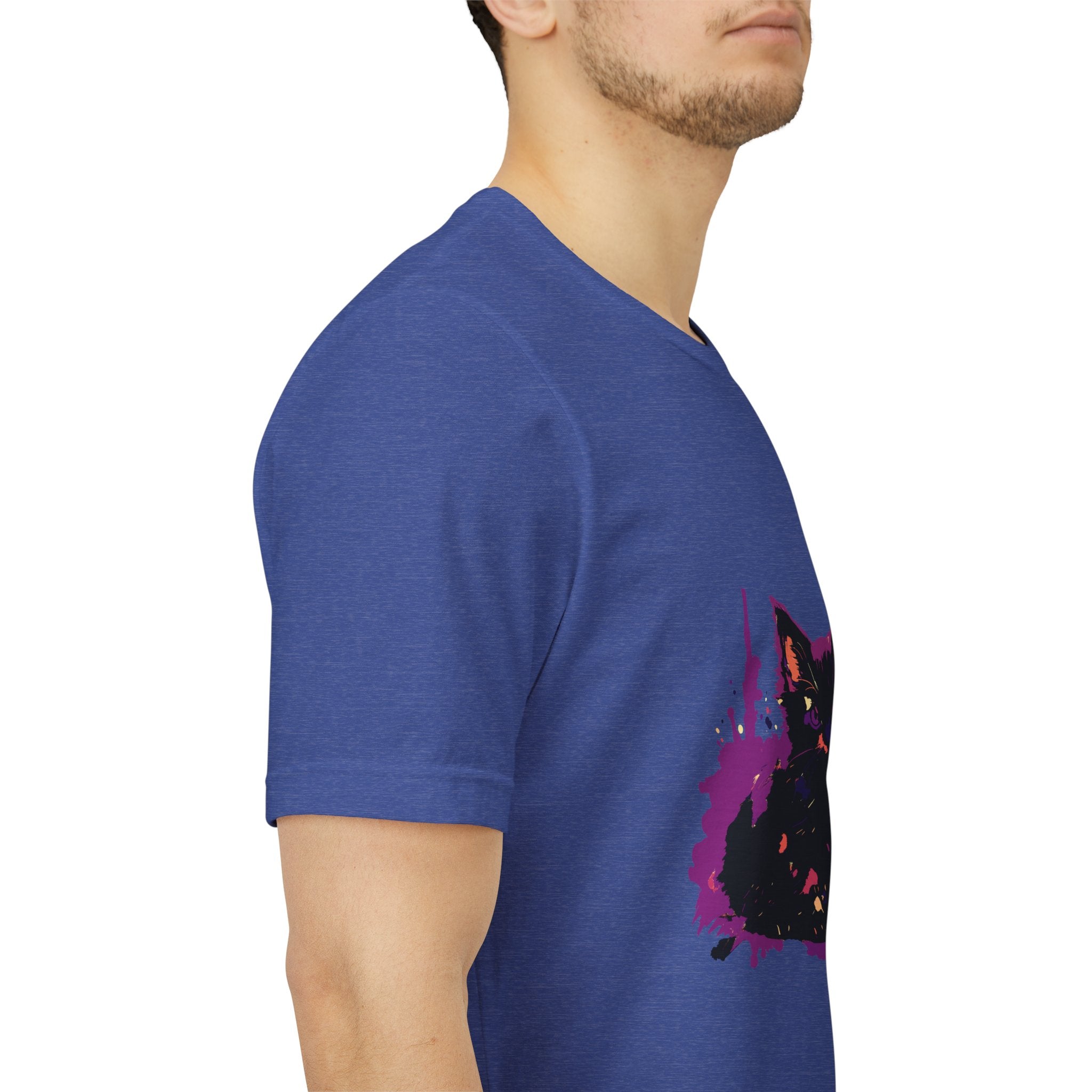 Black Cat Mystery - Purple Paint Splatter T-Shirt